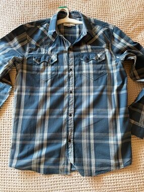 Cody James Men's Blue Plaid Long-Sleeve Western Button-Down Shirt